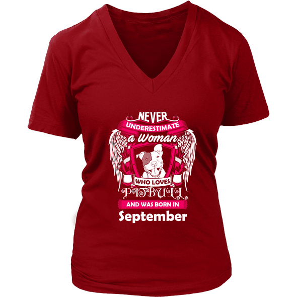 September Women Who Loves Pitbull Shirt, Hoodie & Tank