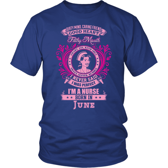 June Born Good Heart Nurse Shirt, Hoodie & Tank