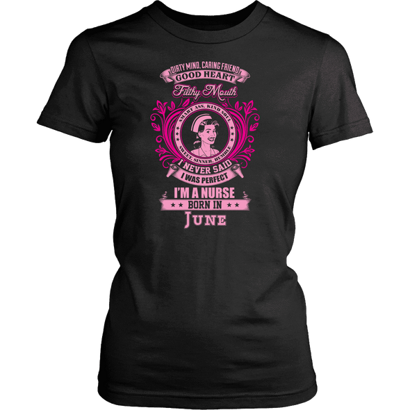 June Born Good Heart Nurse Shirt, Hoodie & Tank