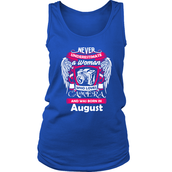 August Women Who Loves Camera Shirt, Hoodie & Tank