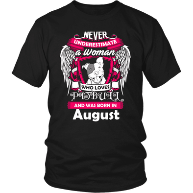 August Women Who Loves Pitbull Shirt, Hoodie & Tank