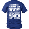 Limited Edition **January Guy Heart On Sleeve Back Print*** Shirts & Hoodies