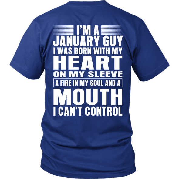 Limited Edition **January Guy Heart On Sleeve Back Print*** Shirts & Hoodies