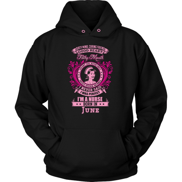 June Born Good Heart Nurse Shirt, Hoodie & Tank