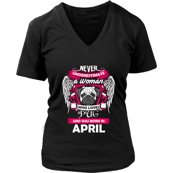 April Women Who Loves Pug Shirt, Hoodie & Tank