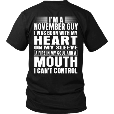 Limited Edition **November Guy Heart On Sleeve Back Print*** Shirts & Hoodies