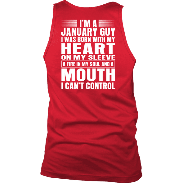 Limited Edition **January Guy Heart On Sleeve Back Print*** Shirts & Hoodies