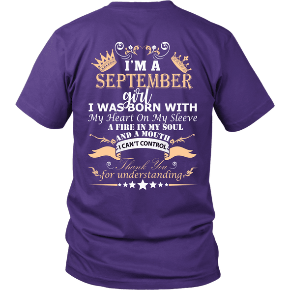 Save $10 Today (Offer Ends Soon) - September Born Girl Back Printed***Limited Edition*** Shirts