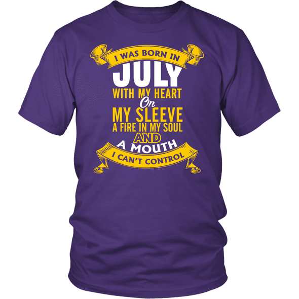 * Limited Edition Born In July With My Heart Front Print Shirt *