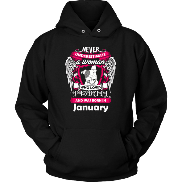 January Women Who Loves Pitbull Shirt, Hoodie & Tank