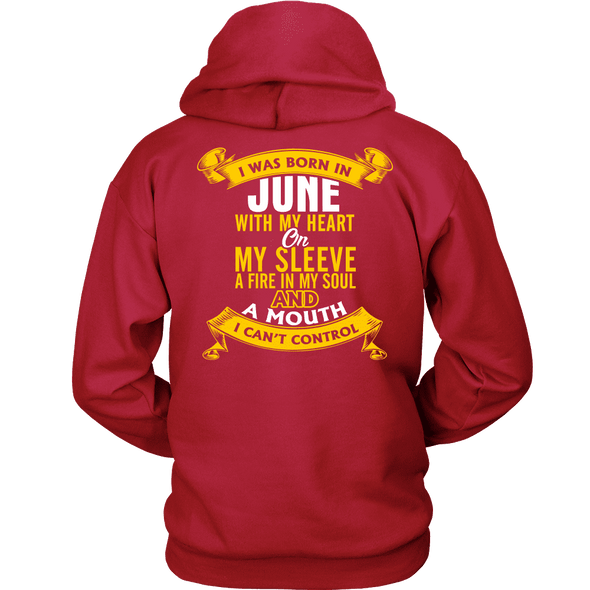 * Limited Edition Born In June With My Heart Back Print Shirt*