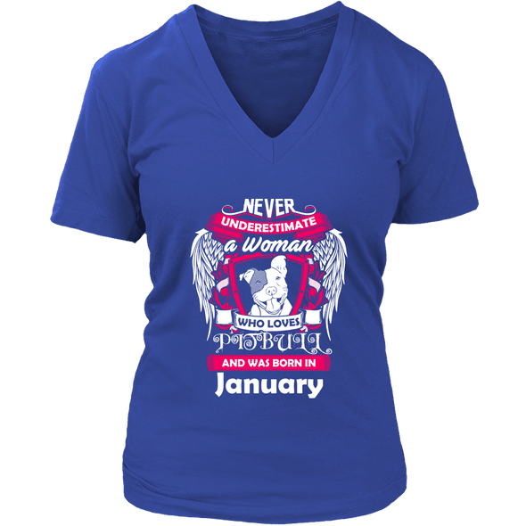 January Women Who Loves Pitbull Shirt, Hoodie & Tank