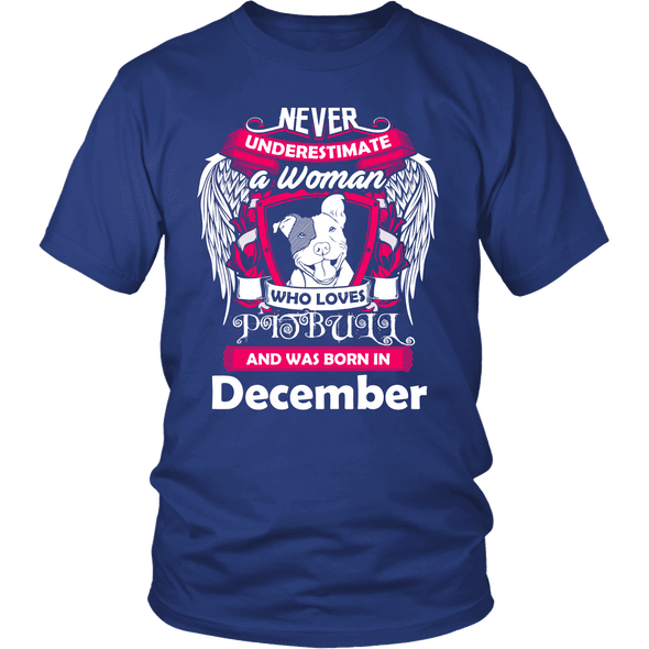 December Women Who Loves Pitbull Shirt, Hoodie & Tank