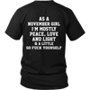 Limited Edition ***November Girl Peace Love*** Shirts & Hoodies