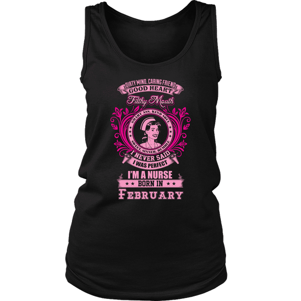 February Born Good Heart Nurse Shirt, Hoodie & Tank