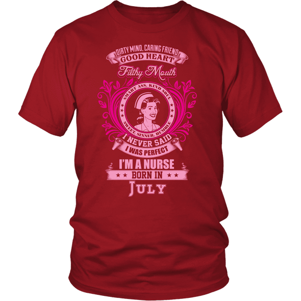 July Born Good Heart Nurse Shirt, Hoodie & Tank