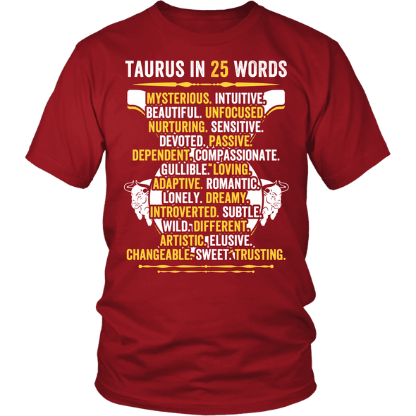 Describe Taurus In 25 Words Shirt, Taurus Shirt, Hoodie & Tank