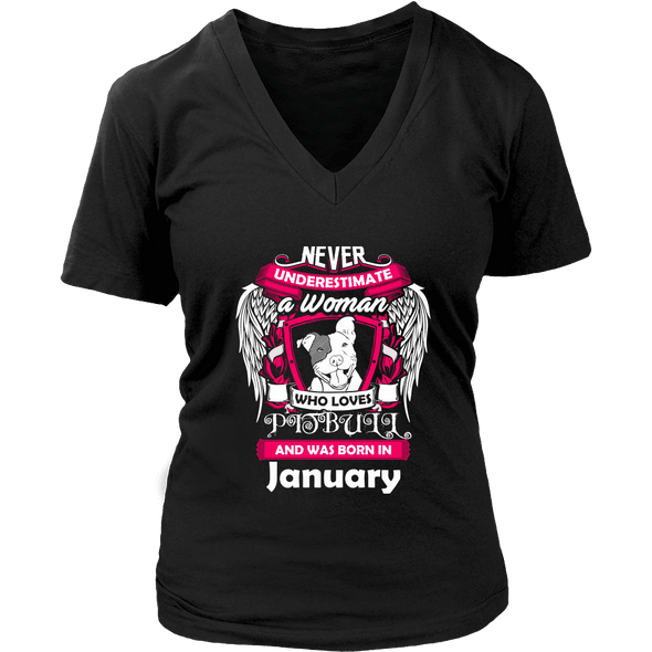 January Women Who Loves Pitbull Shirt, Hoodie & Tank
