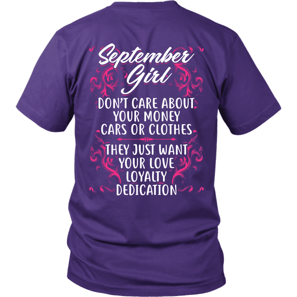 Limited Edition ***September Girl Don't Care About Money*** Shirts & Hoodies