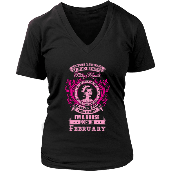 February Born Good Heart Nurse Shirt, Hoodie & Tank