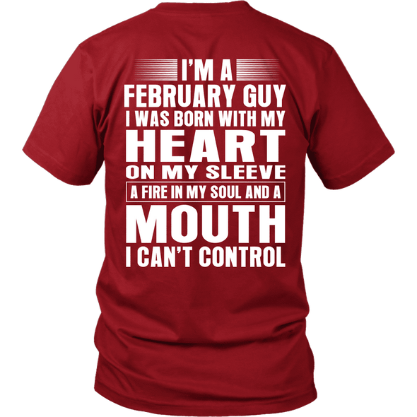 Limited Edition **February Guy Heart On Sleeve Back Print*** Shirts & Hoodies