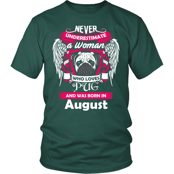 August Women Who Loves Pug Shirt, Hoodie & Tank