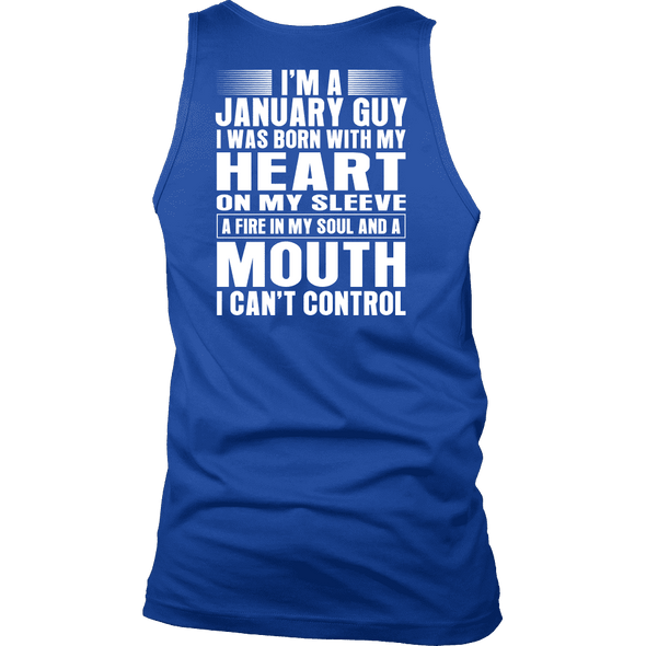 Limited Edition **January Guy Heart On Sleeve Back Print*** Shirts & Hoodies