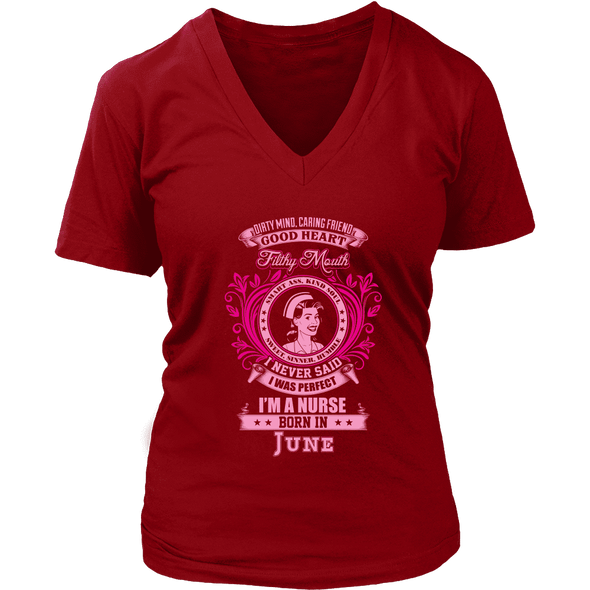 June Born Good Heart Nurse Shirt, Hoodie & Tank