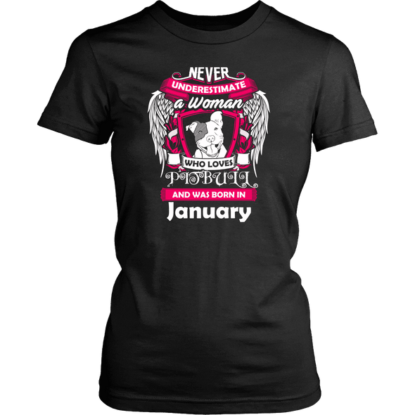 January Women Who Loves Pitbull Shirt, Hoodie & Tank