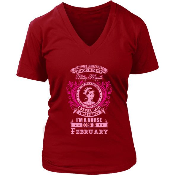 February Born Good Heart Nurse Shirt, Hoodie & Tank
