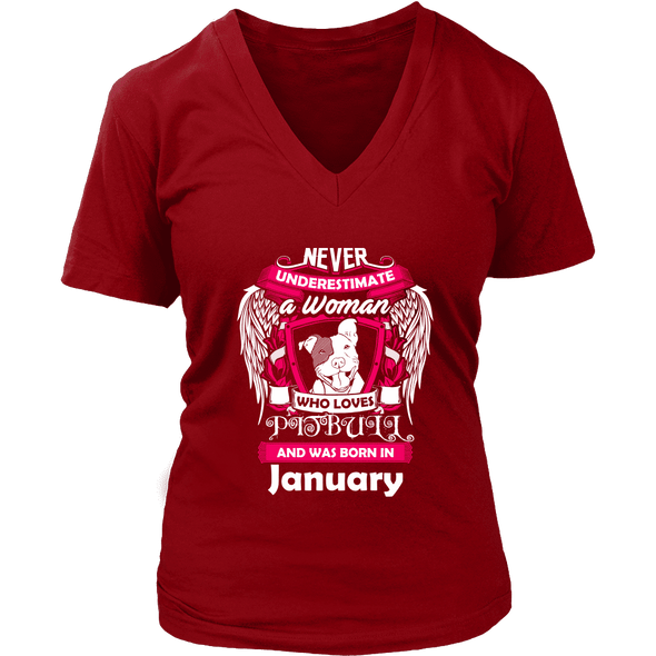 January Women Who Loves Pitbull Shirt, Hoodie & Tank