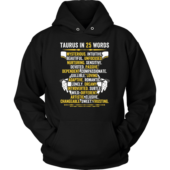Describe Taurus In 25 Words Shirt, Taurus Shirt, Hoodie & Tank