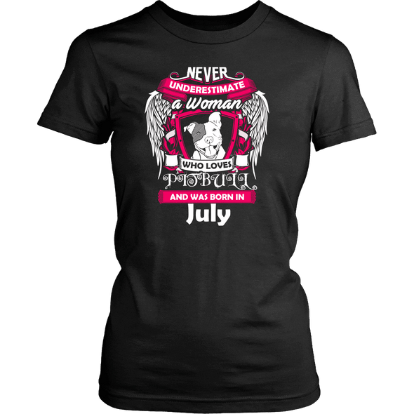 July Women Who Loves Pitbull Shirt, Hoodie & Tank