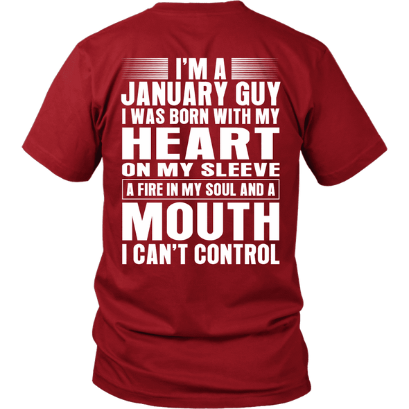 Limited Edition **January Guy Heart On Sleeve Back Print*** Shirts & Hoodies