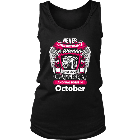 October Women Who Loves Camera Shirts, Hoodie & Tank