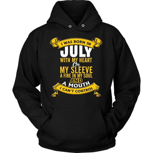 * Limited Edition Born In July With My Heart Front Print Shirt *