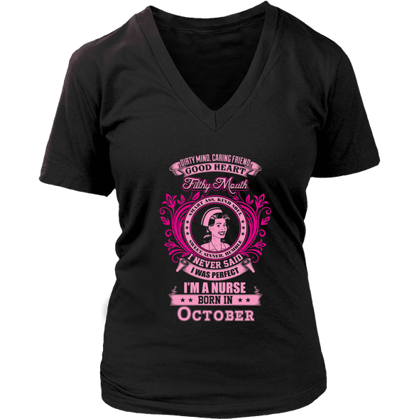 October Born Good Heart Nurse Shirt, Hoodie & Tank