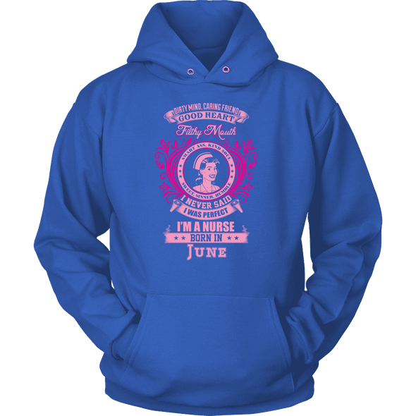 June Born Good Heart Nurse Shirt, Hoodie & Tank