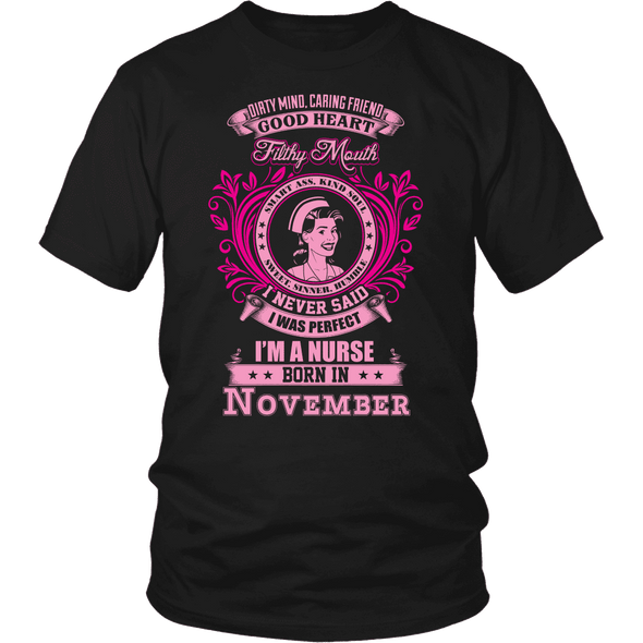 November Born Good Heart Nurse Shirt, Hoodie & Tank