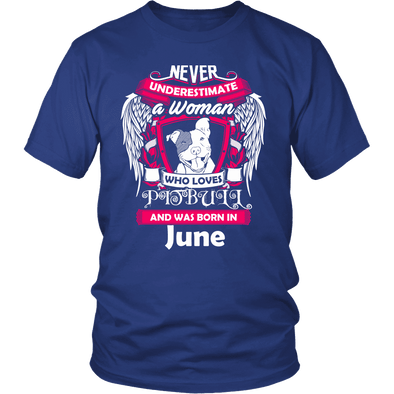 June Women Who Loves Pitbull Shirt, Hoodie & Tank