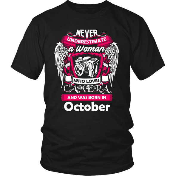 October Women Who Loves Camera Shirts, Hoodie & Tank