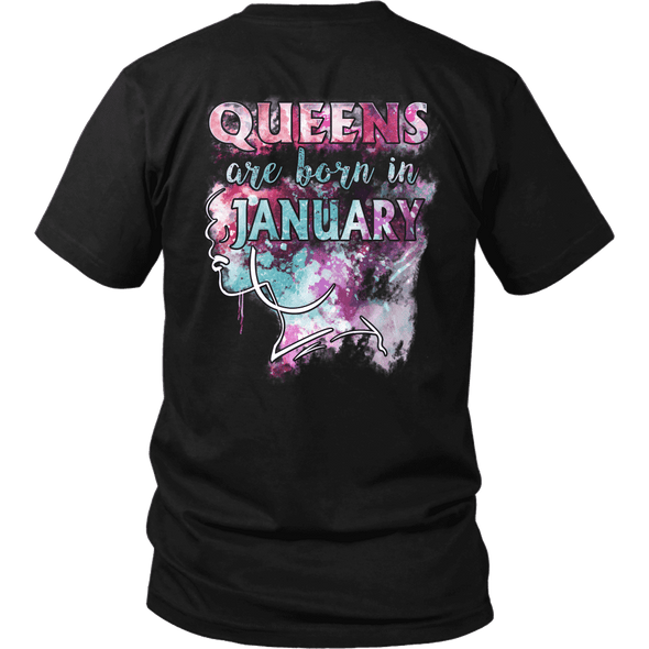 **Limited Edition** January Born Queens Back Print Shirt
