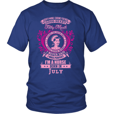 July Born Good Heart Nurse Shirt, Hoodie & Tank