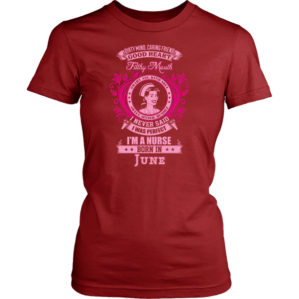 June Born Good Heart Nurse Shirt, Hoodie & Tank