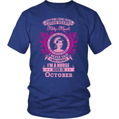 October Born Good Heart Nurse Shirt, Hoodie & Tank