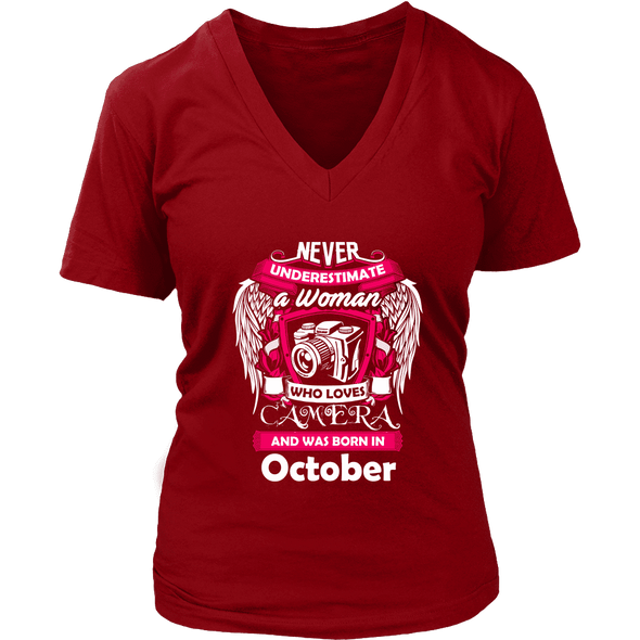 October Women Who Loves Camera Shirts, Hoodie & Tank