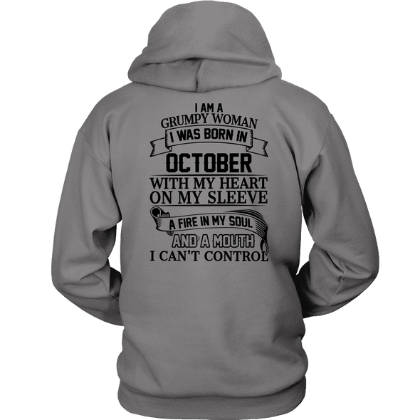 Limited Edition October Grumpy Women Black Back Print