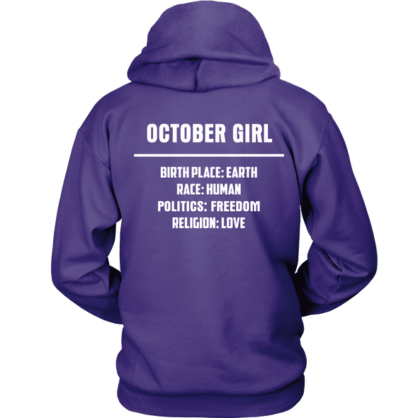 Limited Edition **October Girl Birth Place** Shirts & Hoodies