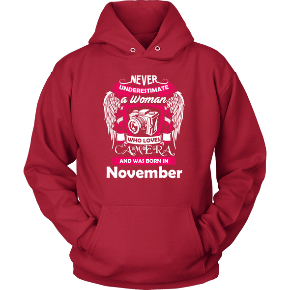 November Women Who Loves Camera T-shirt, Hoodie & Tank