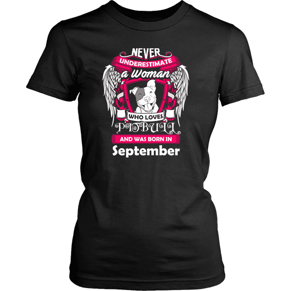 September Women Who Loves Pitbull Shirt, Hoodie & Tank
